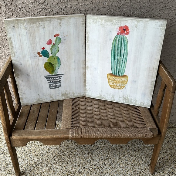 Wooden Potted Cactus Paintings - Picture 2 of 15
